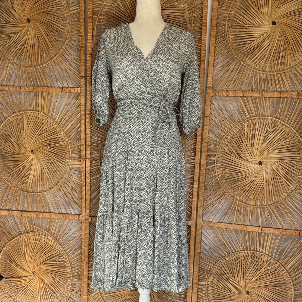 Petal + pup green Hayden maxi wrap dress